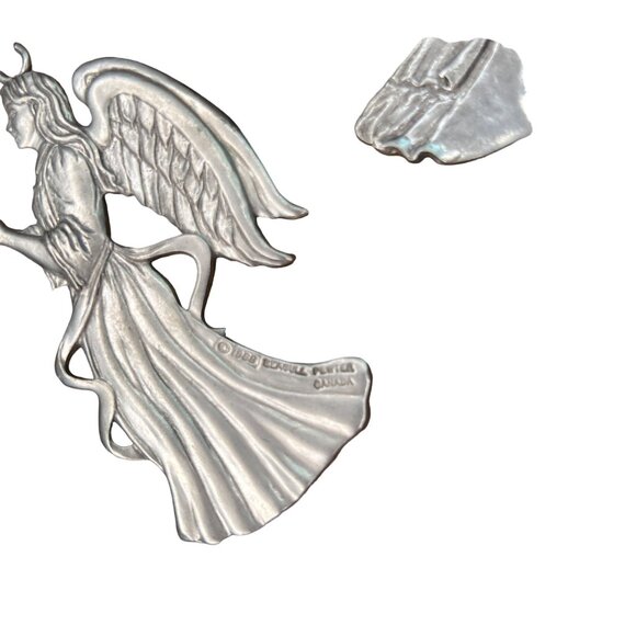 Seagull Pewter Angel & Cherub Christmas Ornaments Set Of 3 Red Ribbon Canada - Picture 6 of 12